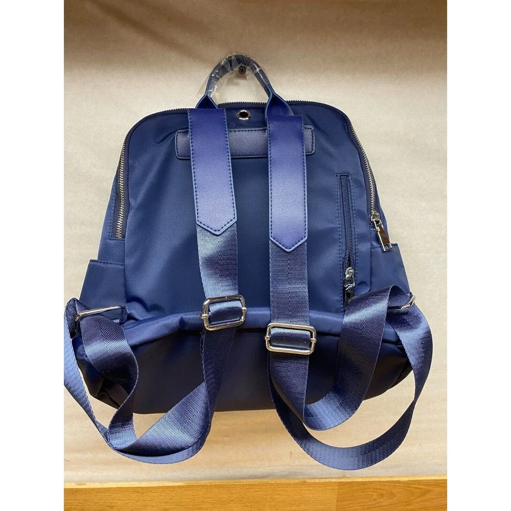 Fashion Women Polyester/Nylon Blue Backpack Shoulder Bag Multiple Pockets